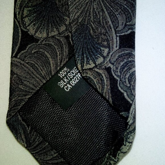 JONES NEW YORK 100% Silk Black Grey Teal Classic Floral Print Tie - Picture 4 of 4